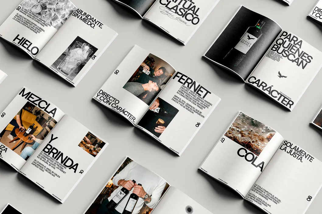 Fernet Branca — editorial spreads laid out