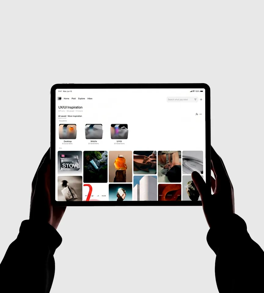 BareFolio — the app on a tablet